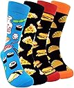 HSELL Mens Fun Patterned Dress Socks Funny Novelty Crazy Design Cotton Socks Gift for Men