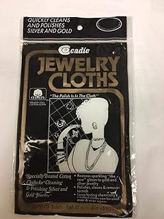 Polishing Jewelry Cloth - 100% Cotton Treated Buff to Polish and Clean Silver and Gold Jewelries | 2 Count of Tarnish Remover Wiping Towel to Restore Shine on Ring, Necklace, Watch | 1 Pack by Cadie