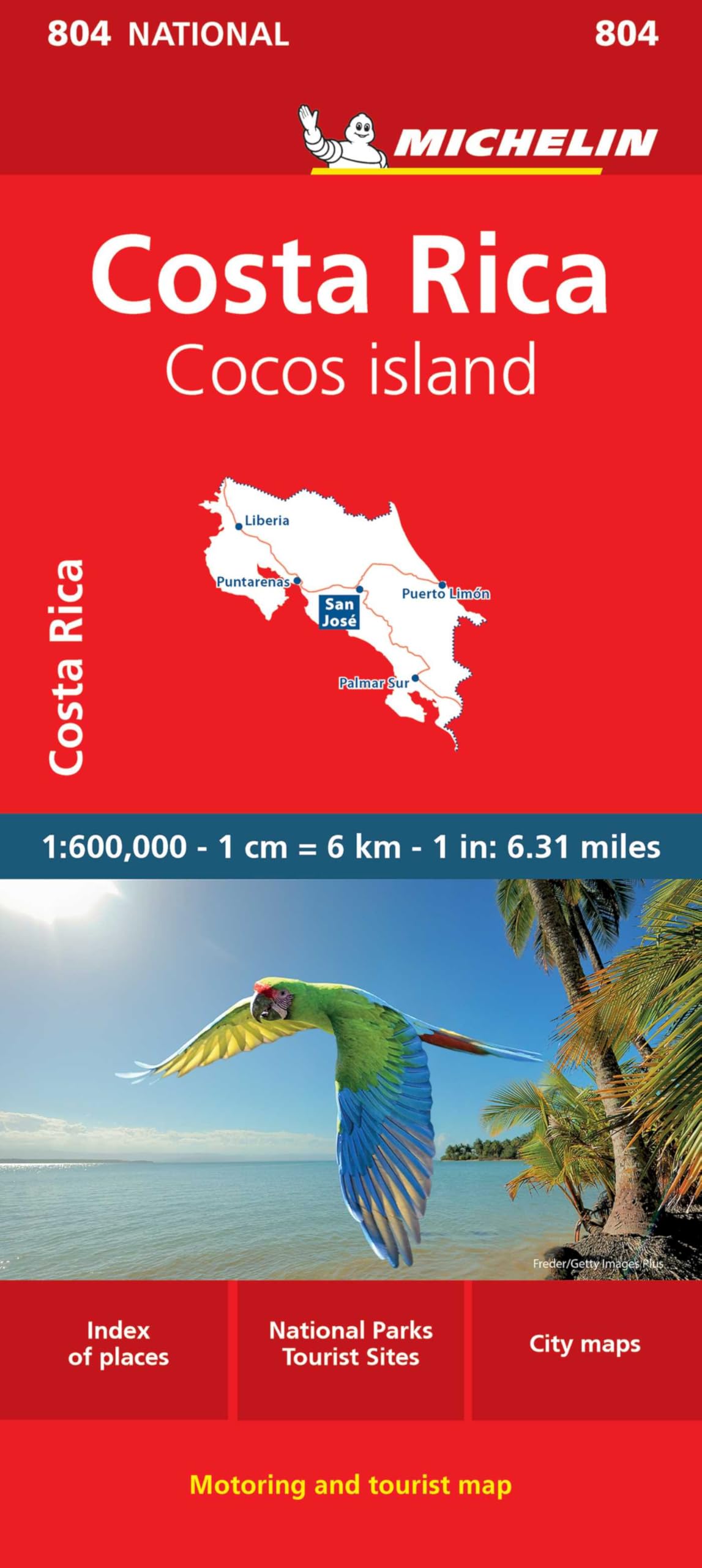 Costa Rica - National Map 804: Straßen- und Tourismuskarte 1:600.000 (Michelin Maps, 804)