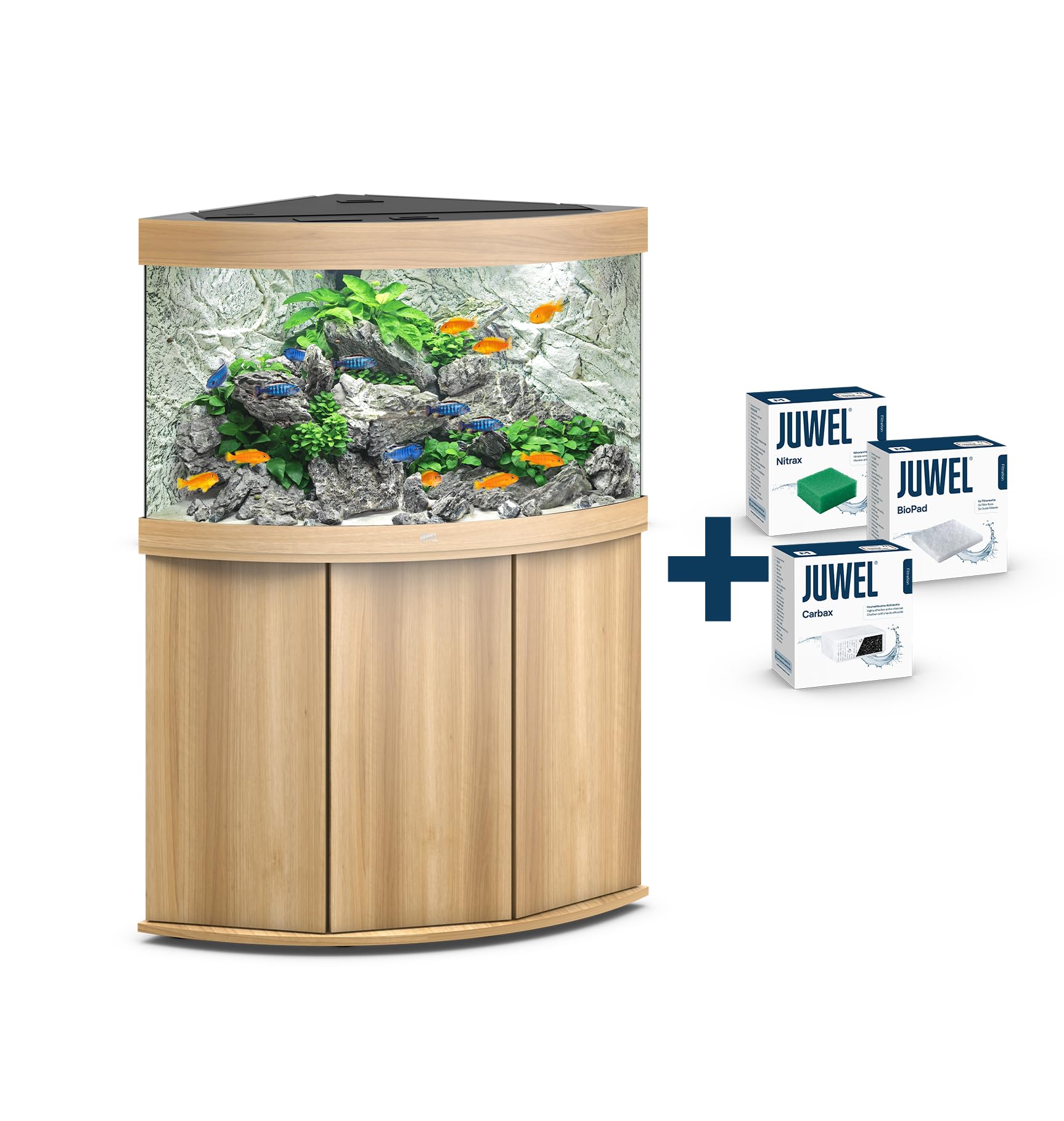 JUWEL Aquarium - Trigon 190 Kombination helles Holz Premium-Bundle