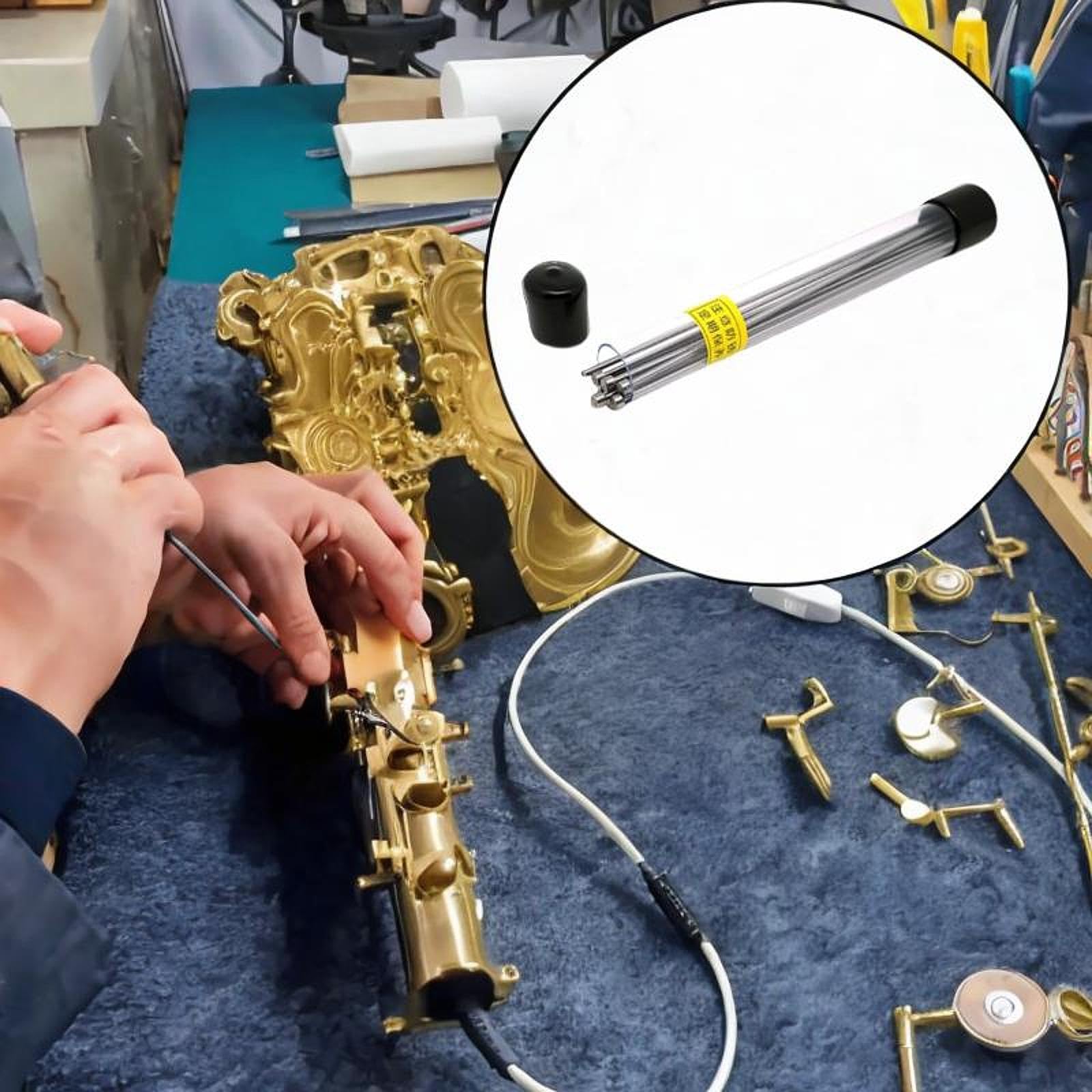 13 Herramientas de Reparación de Instrumentos de Viento, Herramienta para Levantar Abolladuras de Tubos para Y Flauta.