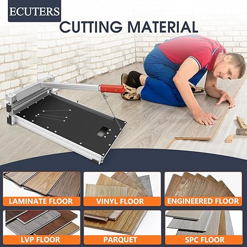 Miniatura 12 de Cortador de piso laminado de 13 pulgadas, corte de pisos de 0.669 in y 0.472 in de grosor, cortador de tablones de vinilo resistente, herramientas