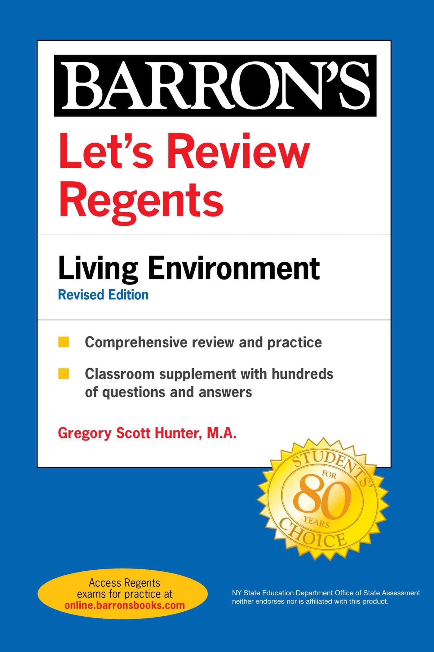 Let's Review Regents: Life Science: Biology, 1st Edition: Living Environment (Barron's New York Regents)