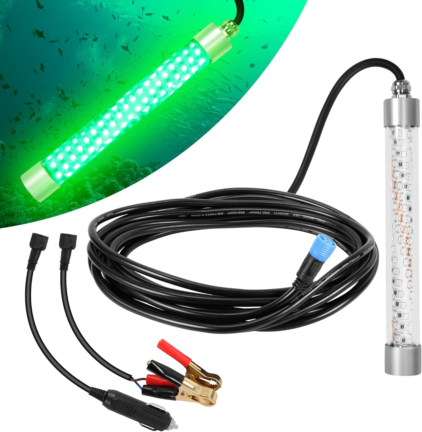 HUSUKU LED Underwater Fishing Light with Transformer AC110~265V - 100W 10