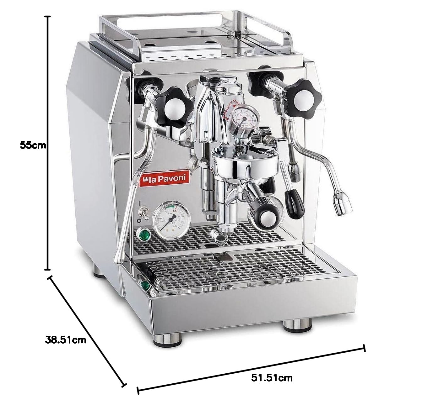 La Pavoni Semi-Professional Coffee Maker with a Capacity of 1.8l from Smeg Evoluzione Botticelli LPSGEV01EU, Steel