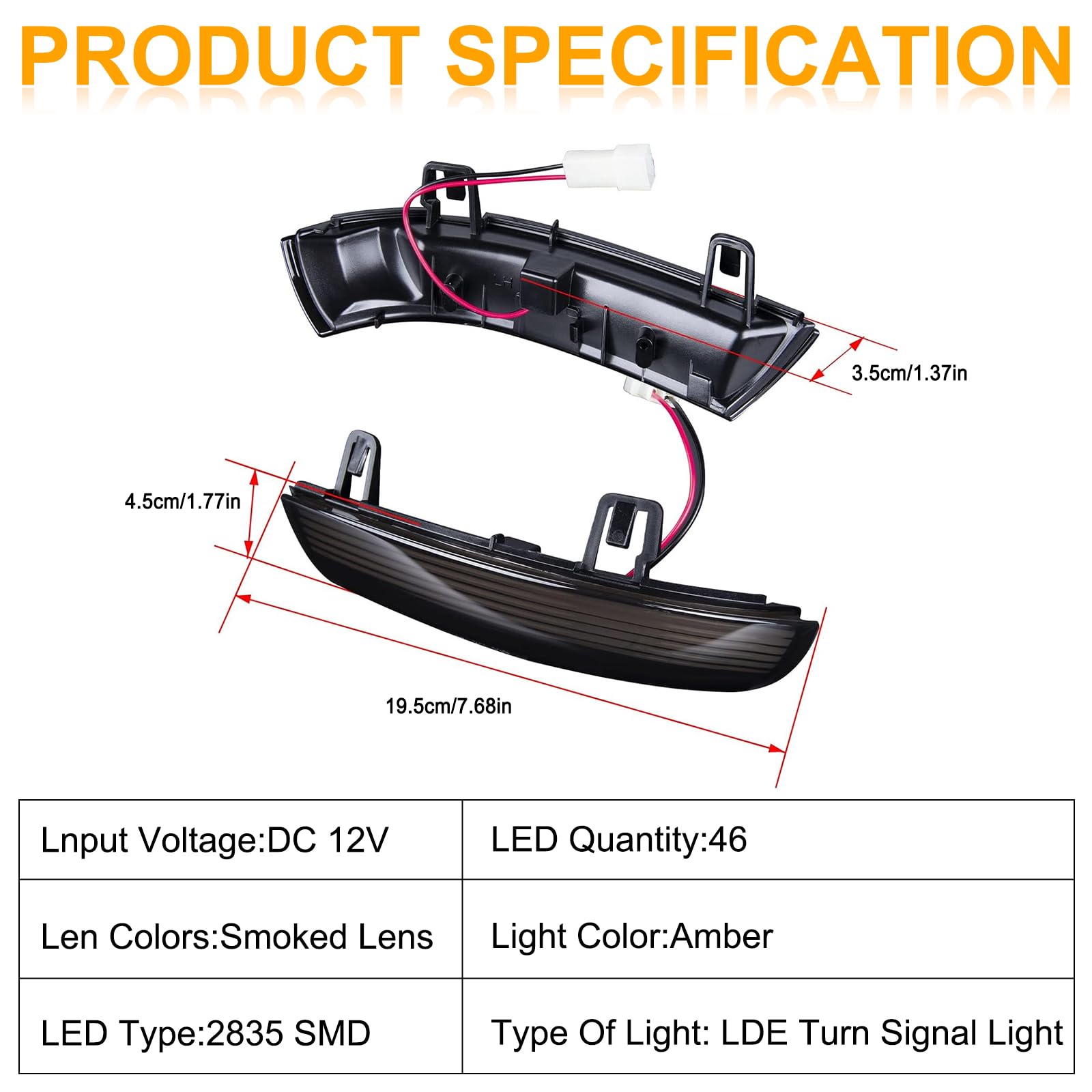 Frecce Laterale a LED per VW Golf 5 MK5 EOS Golf 6 Plus Jetta Passat B5.5-Typ 3BG B6 - Typ 3C Sharan Skoda Superb B5, Indicatori di Direzione Laterale a LED Canbus Nero 2 Pezzi