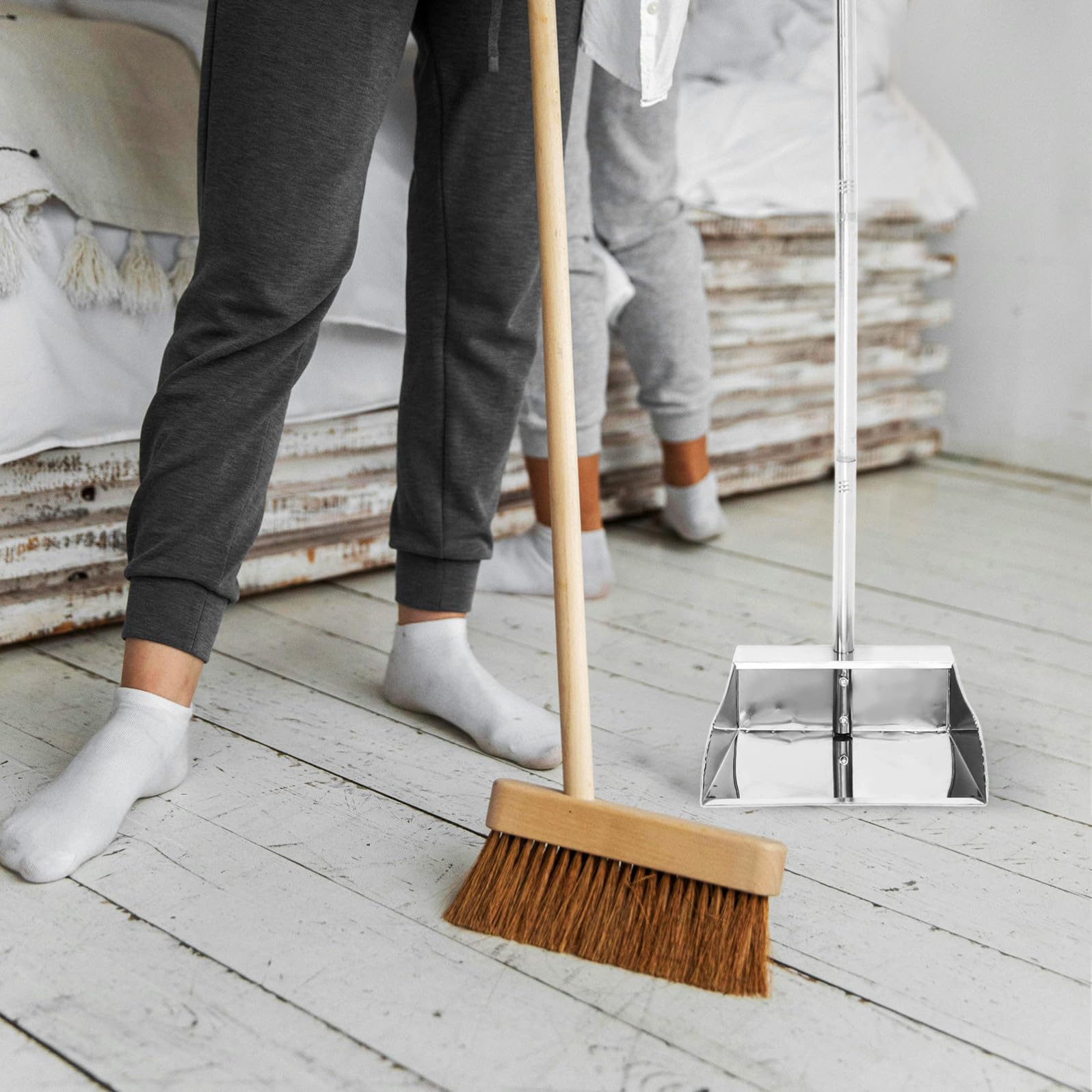 PACKOVE Paletta per Rifiuti in Acciaio Inox 304 con Manico Ergonomico, Antiruggine e Resistente alla Corrosione, Paletta per Casa e Esterni, per Pulizia in Cucina, Giardino e Garage