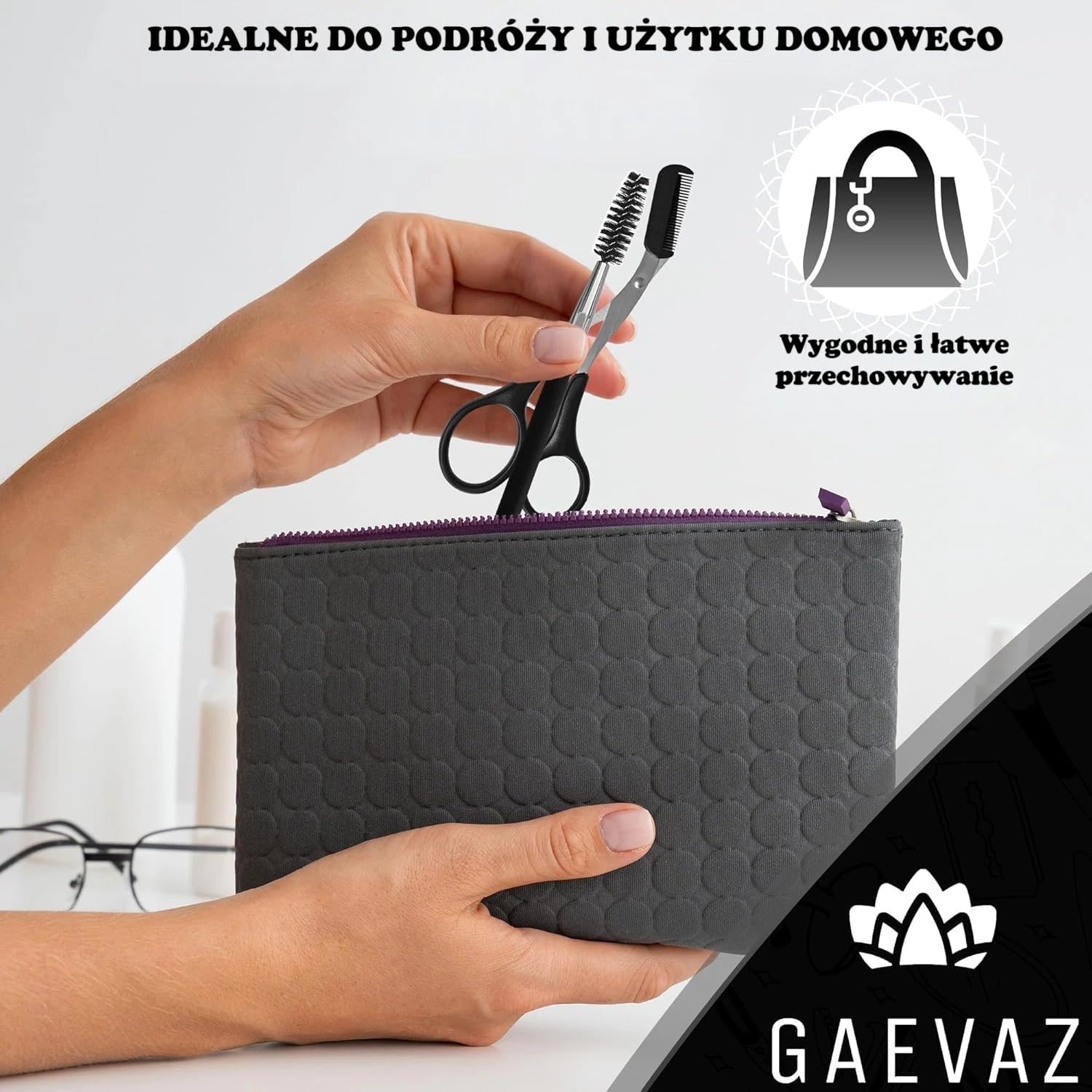 Nożyczki do cięcia brwi z wyjmowanym grzebieniem + szczotka do stylizacji brwi i rzęs | Profesjonalny kubek domowy idealny dla kobiet i mężczyzn
