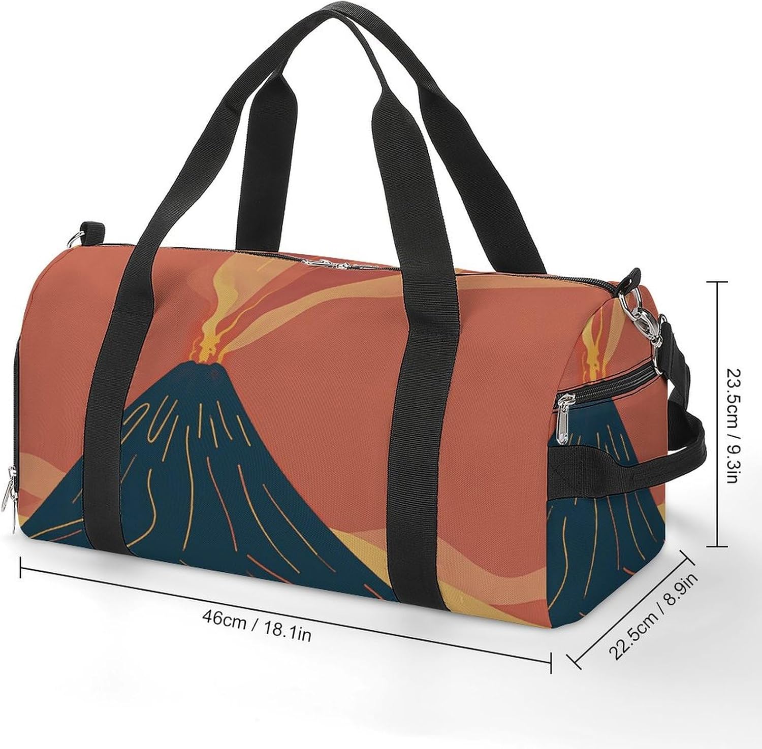 Gym Bag for Men Travel Duffle Bag Volcanic Pattern Tote Bag Weekender Duffel Bag Weekender Bag for Sports
