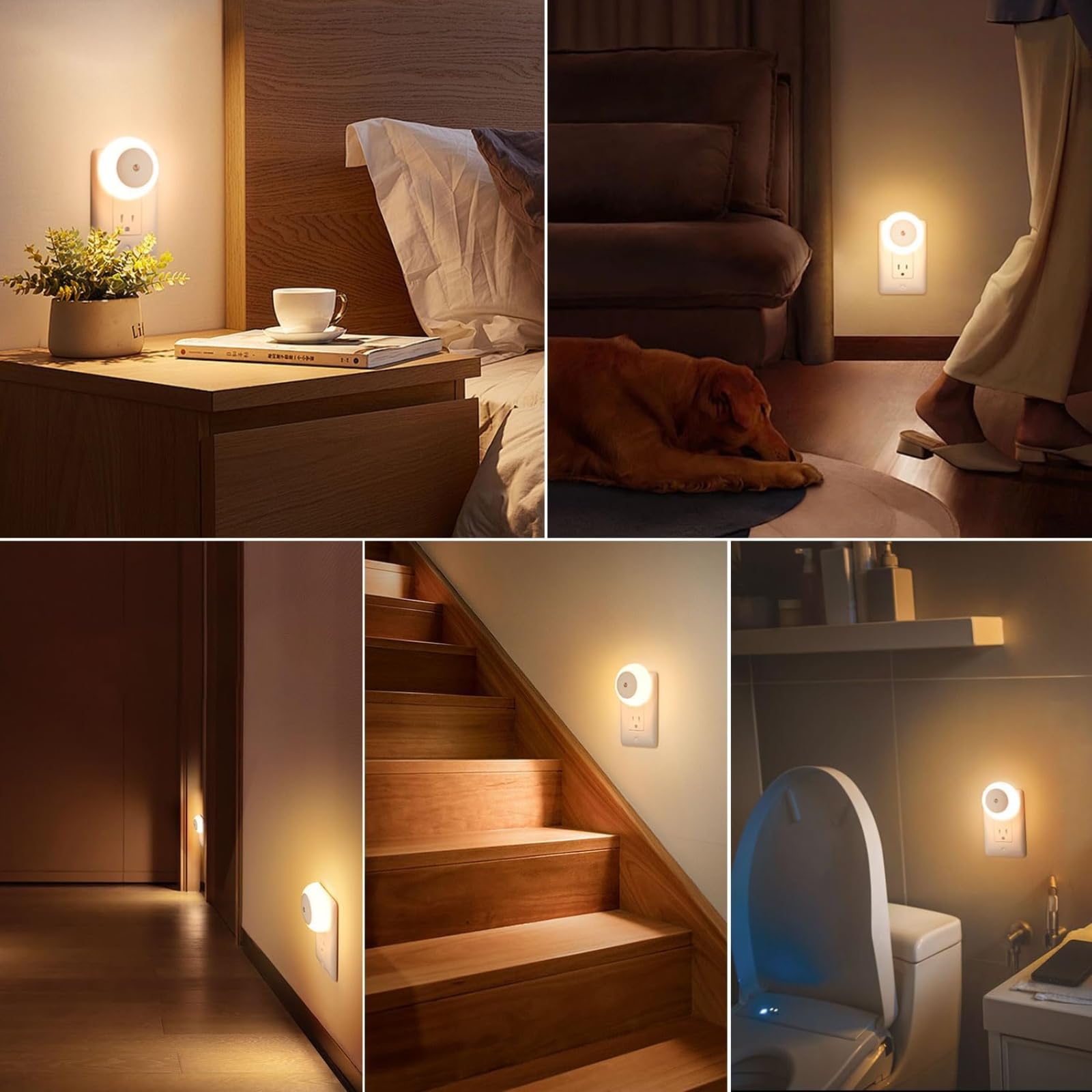 genkigold 2Pcs Plug-in Night Light with Dusk to Dawn Sensor, LED Nightlight for Adults Warm White (UK Plug), 0.5W, 2 Pack - Image 4