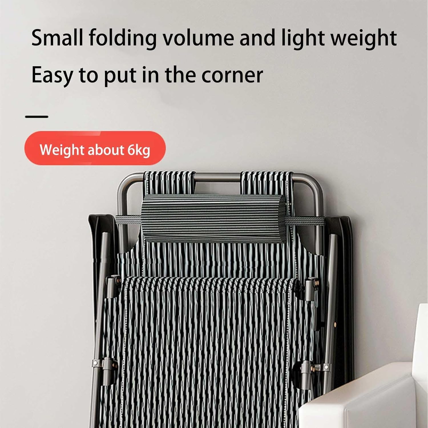 Folding lounge chair ，camping lounge chairs for adults，outdoor patio chair ，Full carbon steel frame structure, strong and stable, suitable for bedrooms, balconies, courtyards, outdoors ( Color : Strip