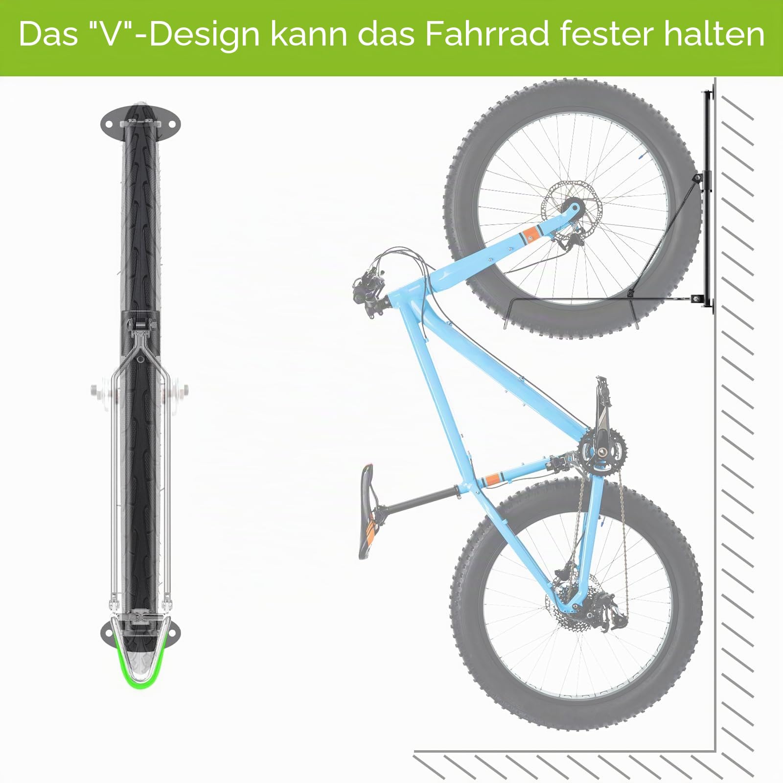 Insaga Fahrradständer – Fahrrad Wandhalterung ohne Schweres Heben für Rennräder, Hybridräder, Trägt 35 kg, Höhenverstellbar Für 50-80cm Reifen, Klappbare Wandmontage für Platzsparende Aufbewahrung