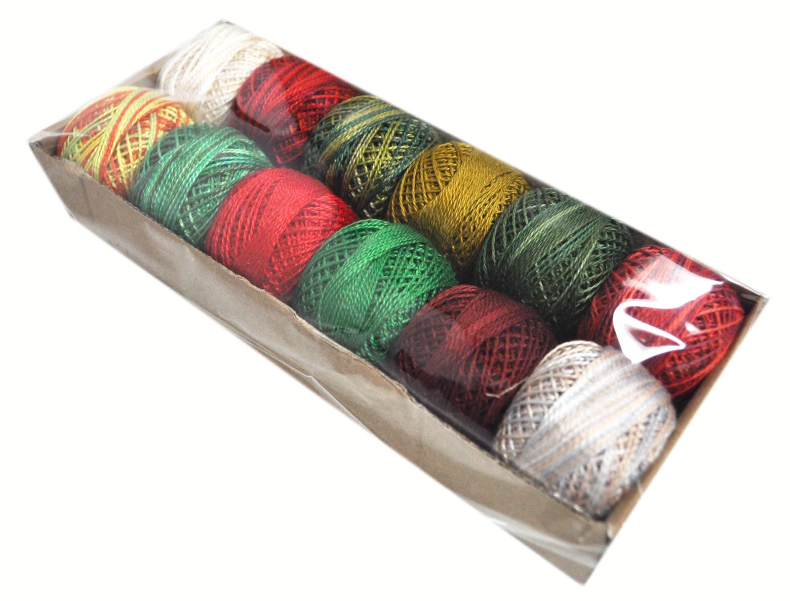 Valdani Hand Dyed Pearl Cotton Balls Size 8 67 M 12/Pkg - Christmas Time