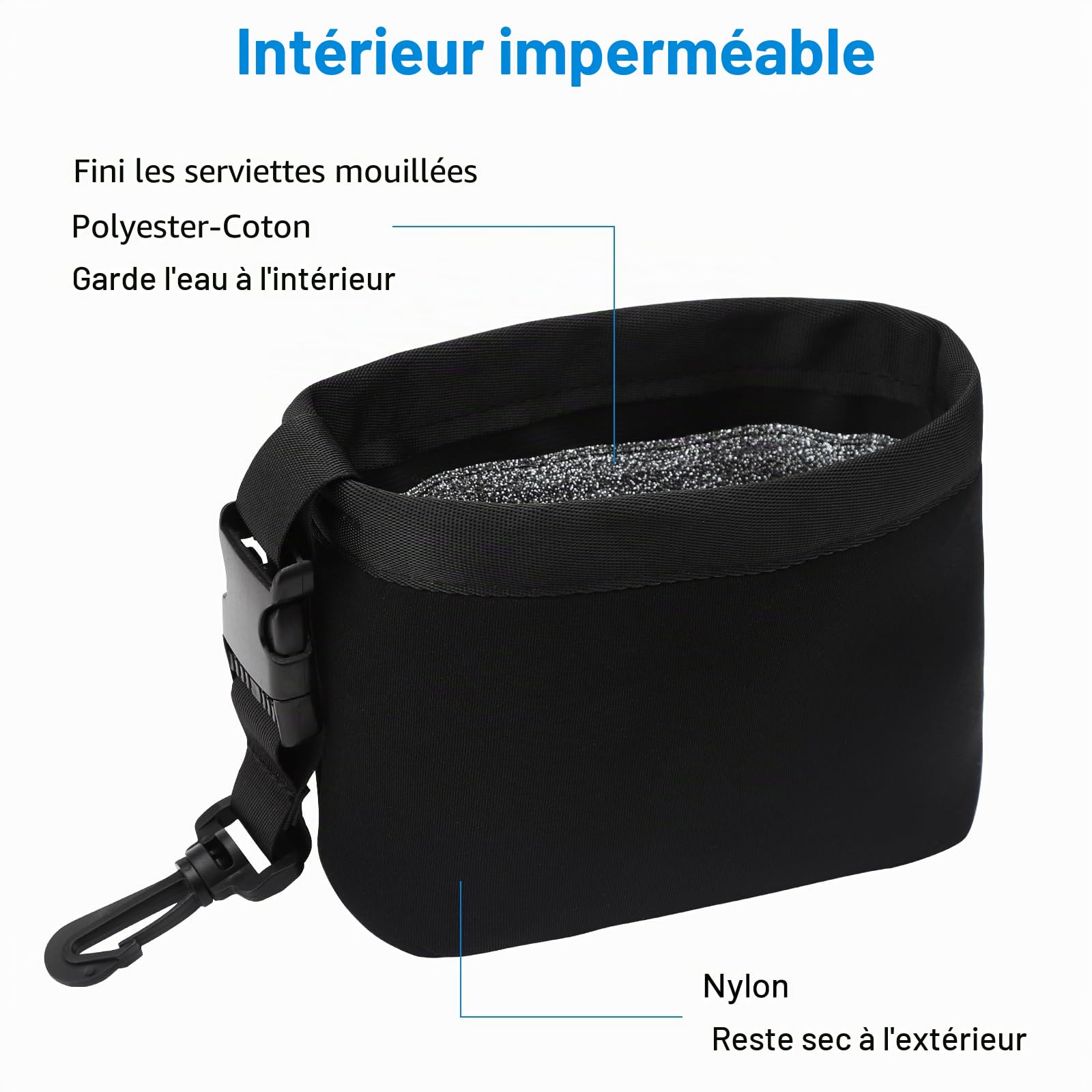 Sac de Nettoyage pour Club de Golf et Balle de Golf Clip Amovible Lavable en Machine nettoie Les