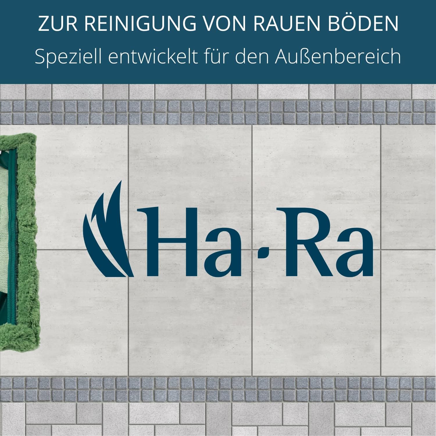 Ha-Ra Essuie-glace de sol en fibre de sol pour l'extérieur - Essuie-glace de sol durable pour le nettoyage des sols et des murs - Housse pour serpillère en 100 % polyamide - Résistant à la pression et à l'abrasion - Pour support en acier inoxydable 42