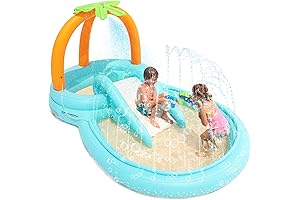 Evajoy Inflatable Kiddie Pool with Slide