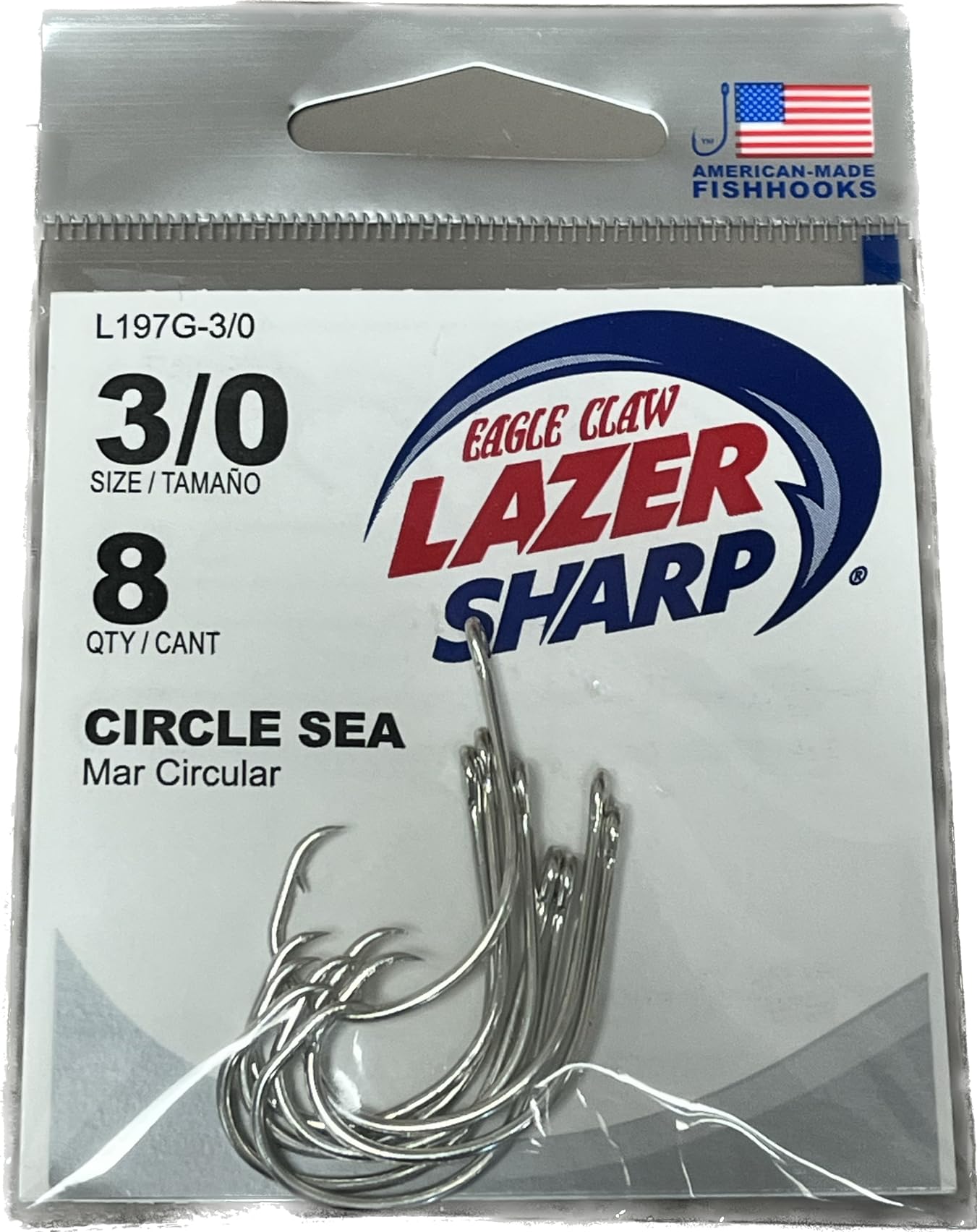 Eagle Claw 3/0 Lazer Sharp Circle Sea Hooks, 8 Pack Sports, Fitness & Outdoors