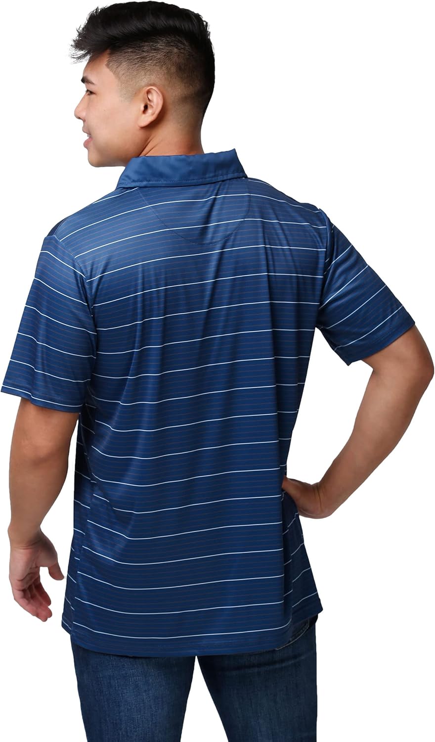 FOCO NCAA Mens NCAA College Team Logo Striped Polyester Polo Short Sleeve Shirt