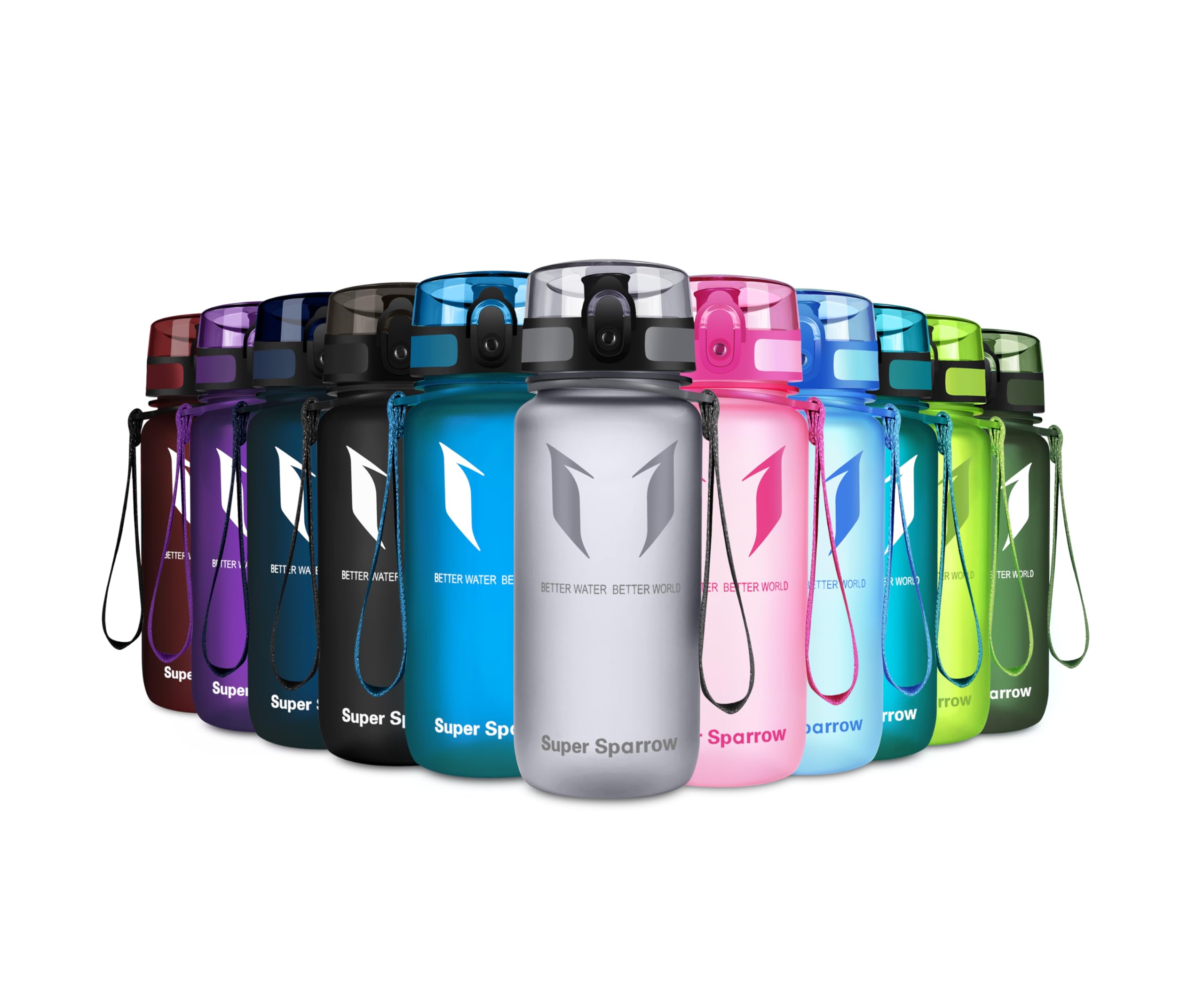 Super Sparrow Borraccia Sportiva & Bottiglia Bambini Senza Perdite - 350ml/500ml/750ml/1L/1.5L - Senza BPA