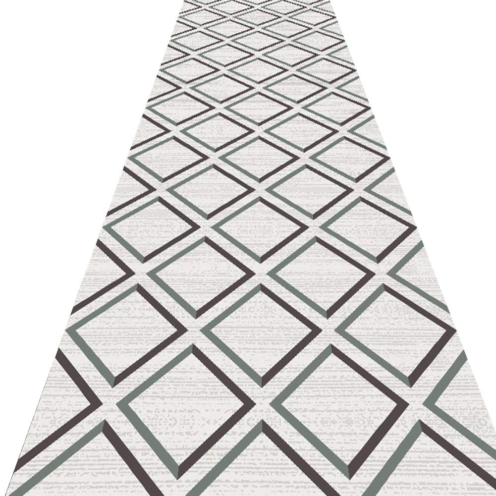 Tapis couloir géométrique moderne style B 1x7m antidérapant et lavable