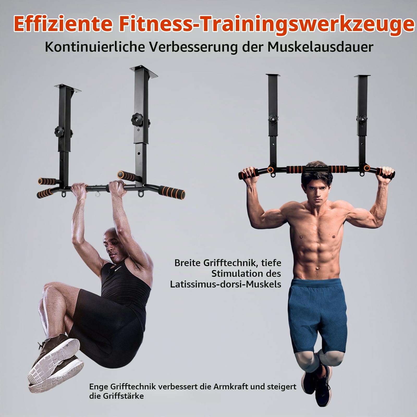 Klimmzugstange Wand, Wandmontage Klimmzugstange Höhenverstellbar, Deckenmontage Sprossenwand für Erwachsene, Belastbarkeit bis 350 kg, Geeignet für Rückentraining, Heimtraining