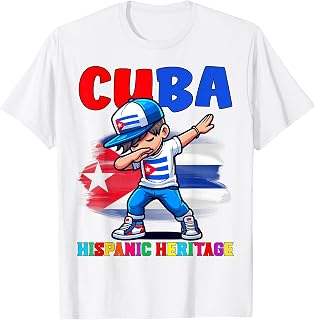 Cuba Dabbing Kid Hispanic Heritage Celebration for Kids T-Shirt