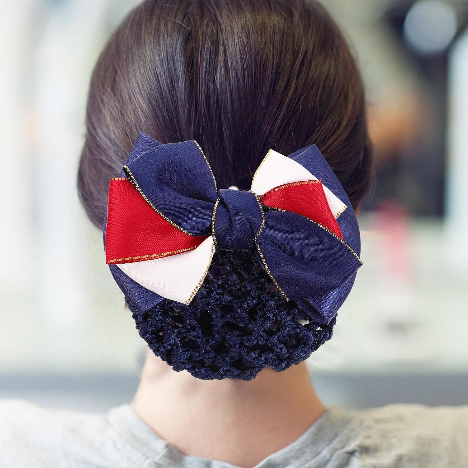 Women Hair Bun Net Clip Mesh Hairnet Barrette for Work and Flight