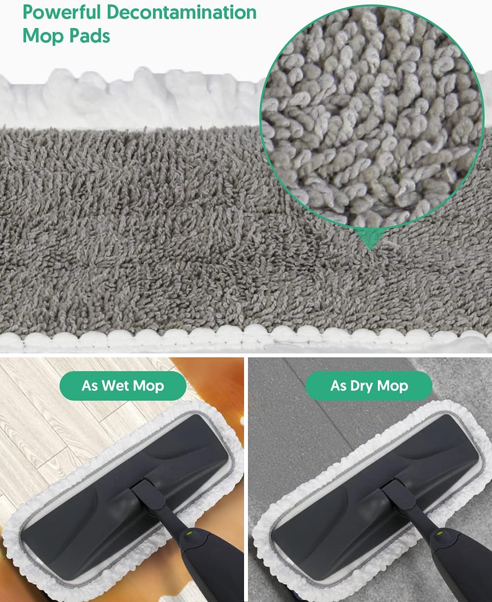 Microfiber Spray Mop Pad Refills, Domi-patrol Microfiber Mop Head Replacement for Wet Dry Mop, Spray Mop Reusable Washable Pad Compatible with Bona Floor Mop for Hardwood Laminate Tile Floor, 5 Pack