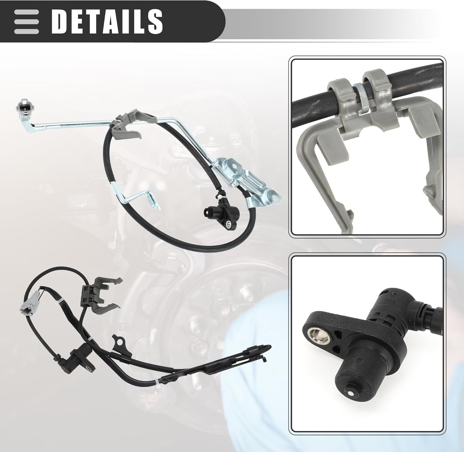 Motoforti Front Rear Left Right ABS Sensor Wheel Speed Sensor, for Toyota Camry 1997-2001, Metal, No.8954333030/8954233030/8954532030/8954632030, Black, 4pcs