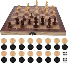 Uonlytech Wooden Chess Plaything Foldable Educational Board Game for Interaction Puzzle Training