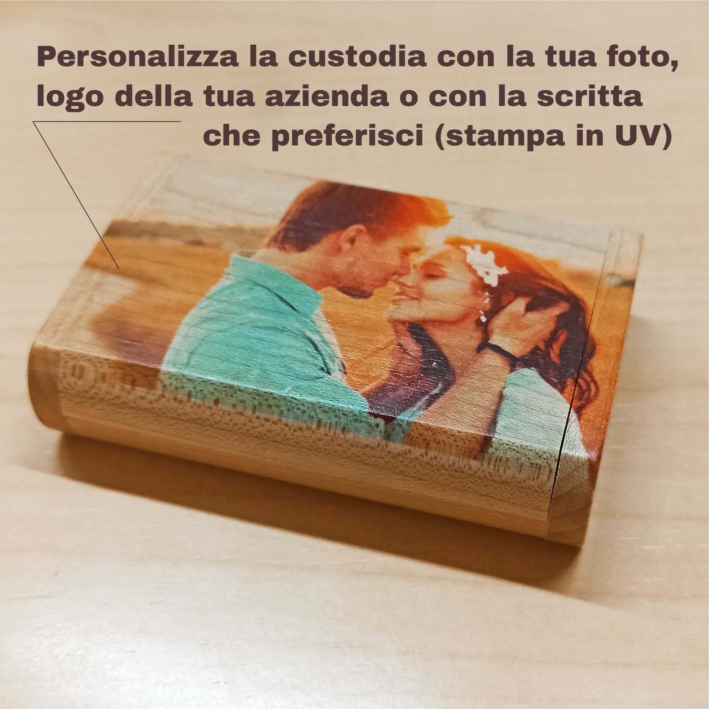 Pendrive USB 3.0 16GB con scatola legno personal.