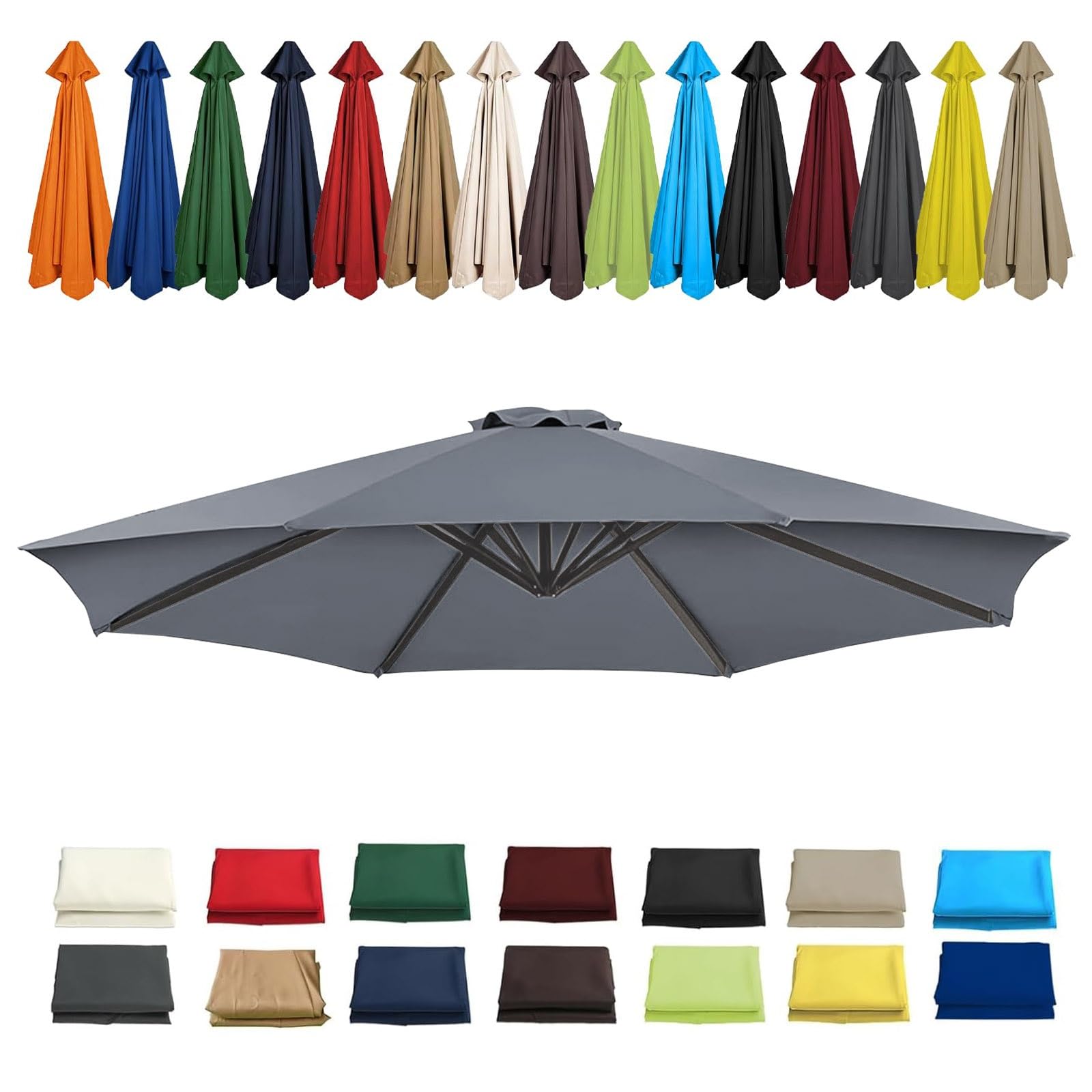 Toldo de repuesto anti-UV para proteger su terraza del sol con lona gris de 2.7 metros