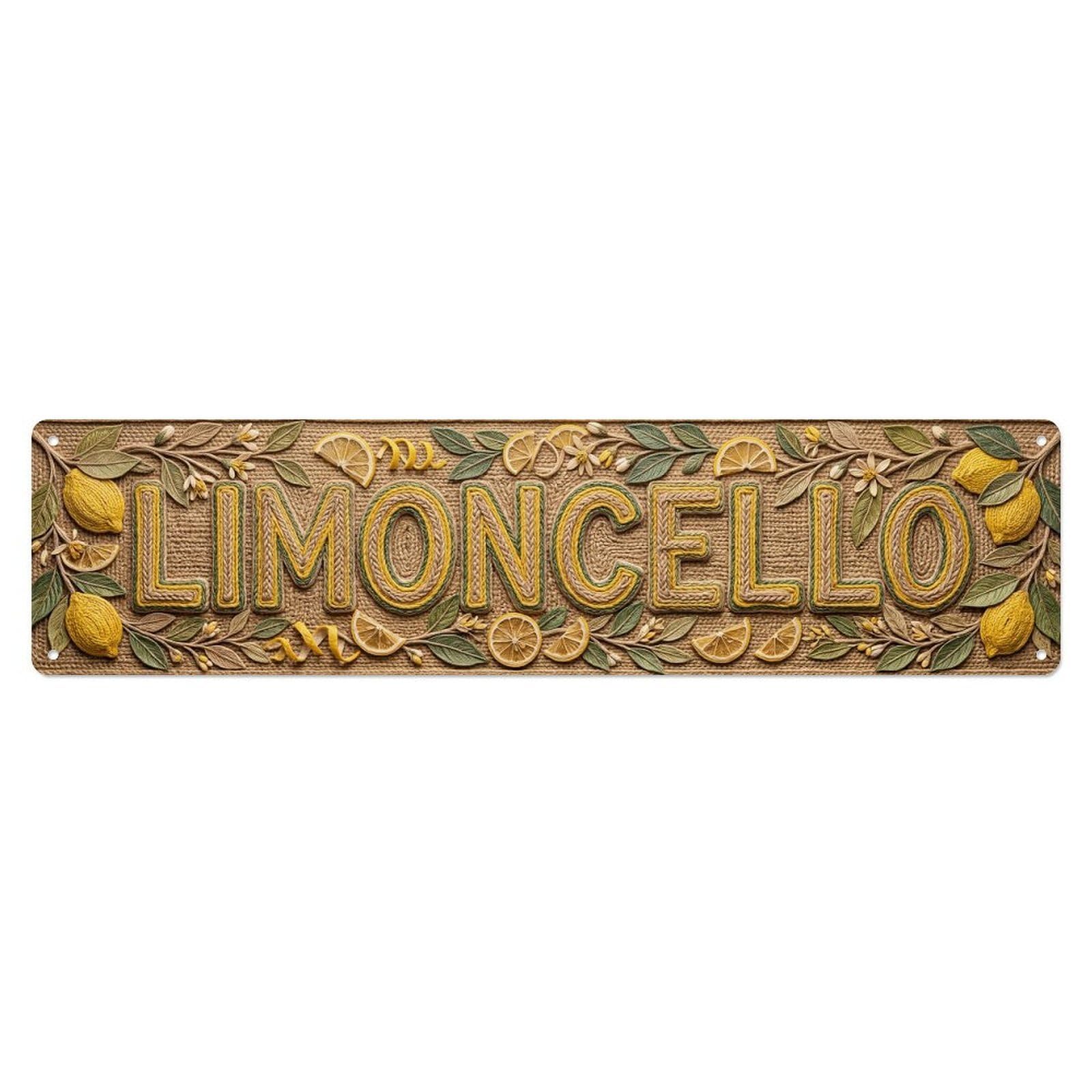 Gtthok Vintage Style Vintage Limoncello Pressed Jute Citrus Metal Tin Sign Plaque Wall Decor For Cafe, Club, Garden Metal Poster 4X16inch