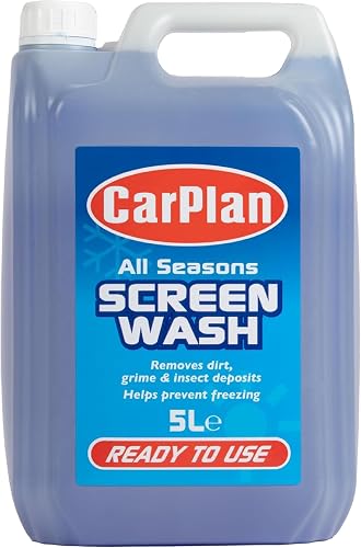 CarPlan All Seasons Ready Mixed Screen Wash, Removes Dirt, Grime, Prevents Freezing, 5 Litres