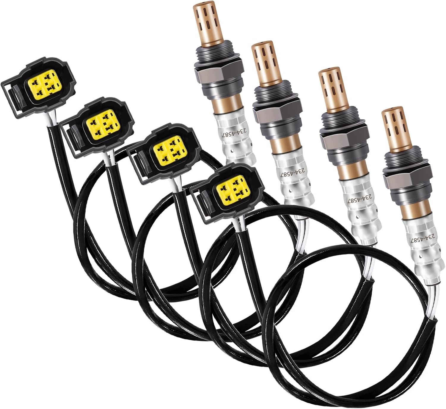 4Pcs Oxygen O2 Sensor 68144248AA, 234-4587, Automotive Replacement 02 Sensors Upstream Downstream Compatible with Jeep/Wrangler/Grand/Cherokee/Dodge/Ram 1500, 2344587, 05149171AA