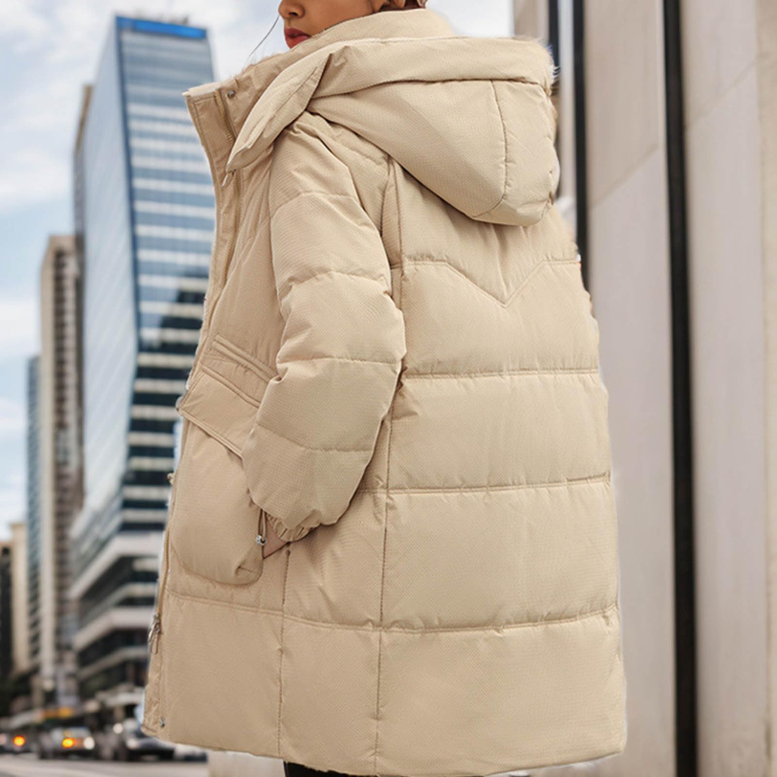 Generico Giacca Piumino Leggera Ecologica 100 grammi Donna Piumino Lungo con Cappuccio Ripiegabile Piumini Elegante Giacca Ripiegabile Donna Giacconi Invernale Cappotto Piumini Ultraleggero Giacconi