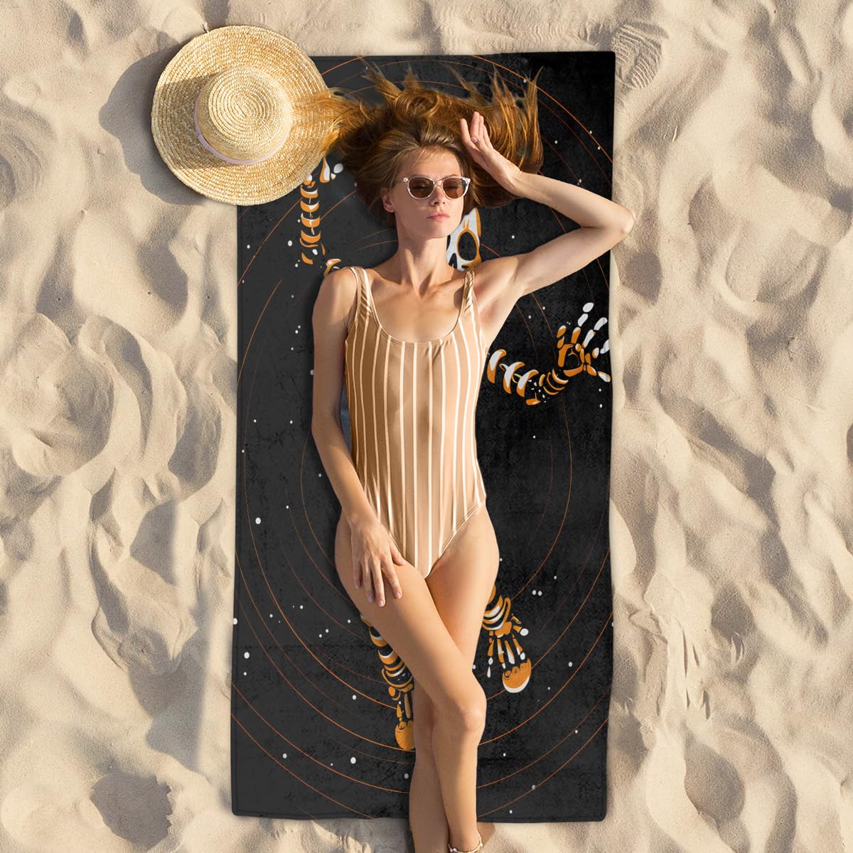 Gothic Skull Beach Towel - Quick Dry Microfiber, 52x32 Inches, Super Absorbent For Pool & Travel