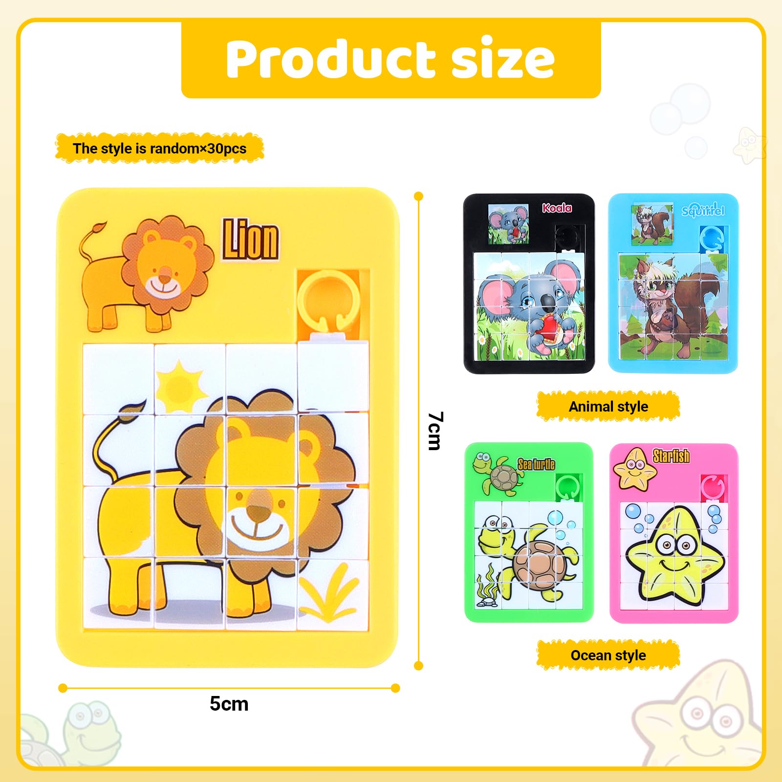 Rompecabezas Deslizantes 30 Pack Mini Puzzle Educativo con Animales Coloridos Juguetes Super Slide Regalos Cumpleaños Detalles de Fiesta Viaje y Oficina — view 2