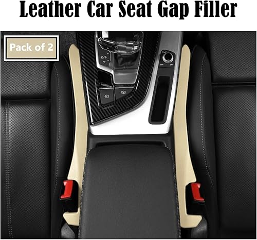 Miniatura 4 de 2 piezas de relleno de espacio para asiento de coche de piel sintética PU, bloqueador de caída para grietas de auto para rellenar el espacio lateral