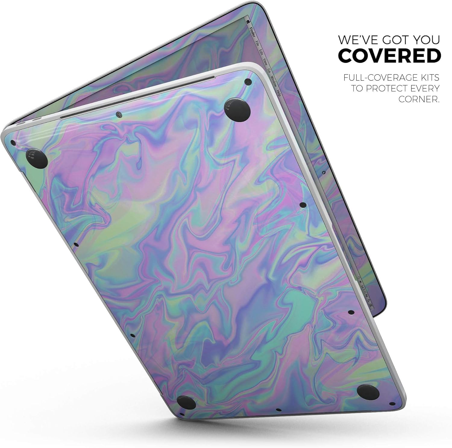 DesignSkinz - Compatible with MacBook Pro 14" M4 (A3401/A3185) - Skin Decal Protective Scratch Resistant Vinyl Wrap - Iridescent Dahlia v1
