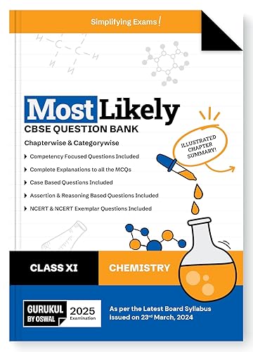 Gurukul By Oswal Chemistry Most Likely CBSE Question Bank for Class 11 Exam 2025 - Chapterwise &amp; Categorywise, Competency Focused Qs, Study Guide, MCQs, Extract Based Qs