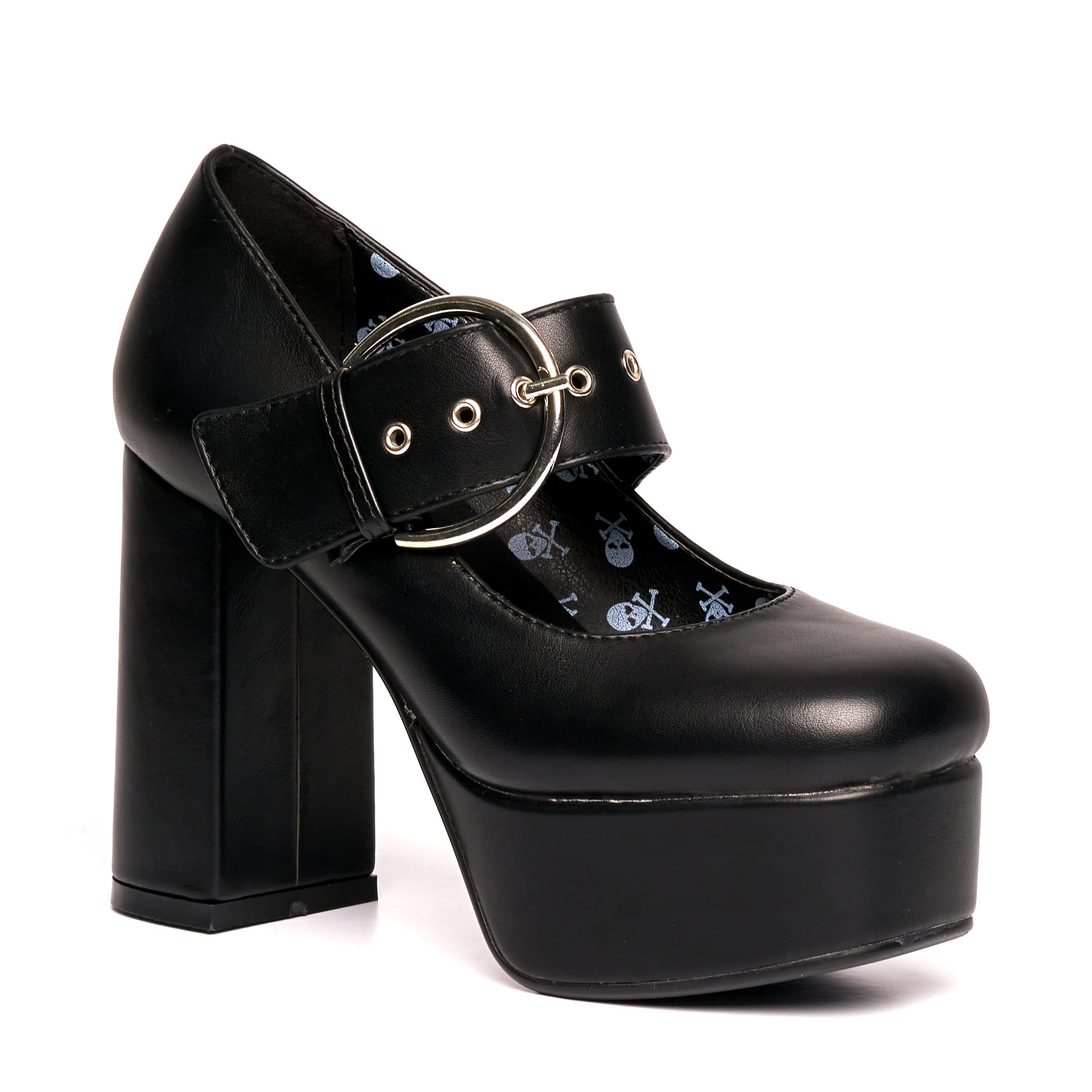 LAMODA Women's Forget Me Court Shoe, Black Pu, 4 UK