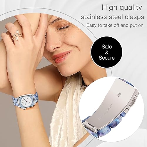 Miniatura 3 de Correa ligera de resina para Apple Watch, compatible con hebilla de acero inoxidable para Apple Watch Ultra 2 1 Series 9 Series 8 Series 7 Series 6