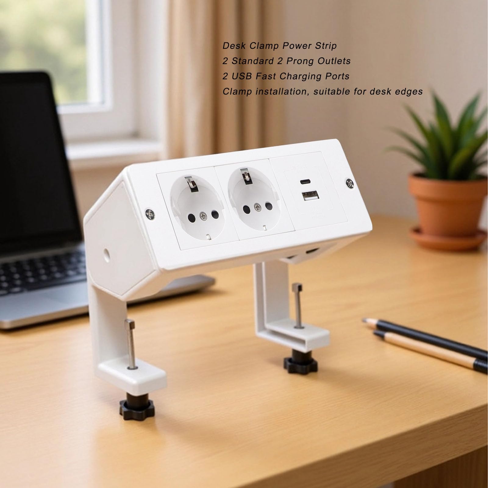 Garosa Multipresa da Tavolo con Porte USB, Presa di Ricarica con Pinza