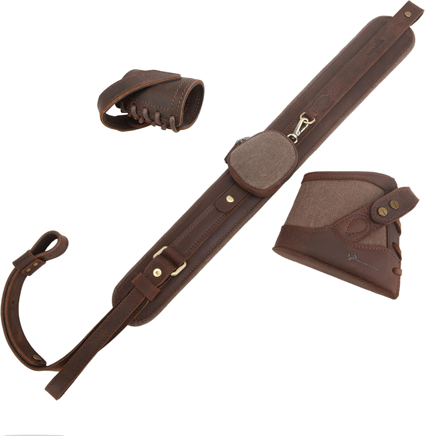 No Drill Hore, Slip On Recoil Pad with Sling for Shotgun Rifle, Canvas & Leather Gun Stock Extension with Shoulder Strap