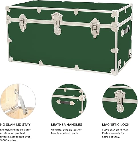Miniatura 4 de Rhino Trunk & Case Baúl XXL de vinilo en relieve de cuero, cofre universitario, almacenamiento en el hogar, asiento de dormitorio, reposapiés de