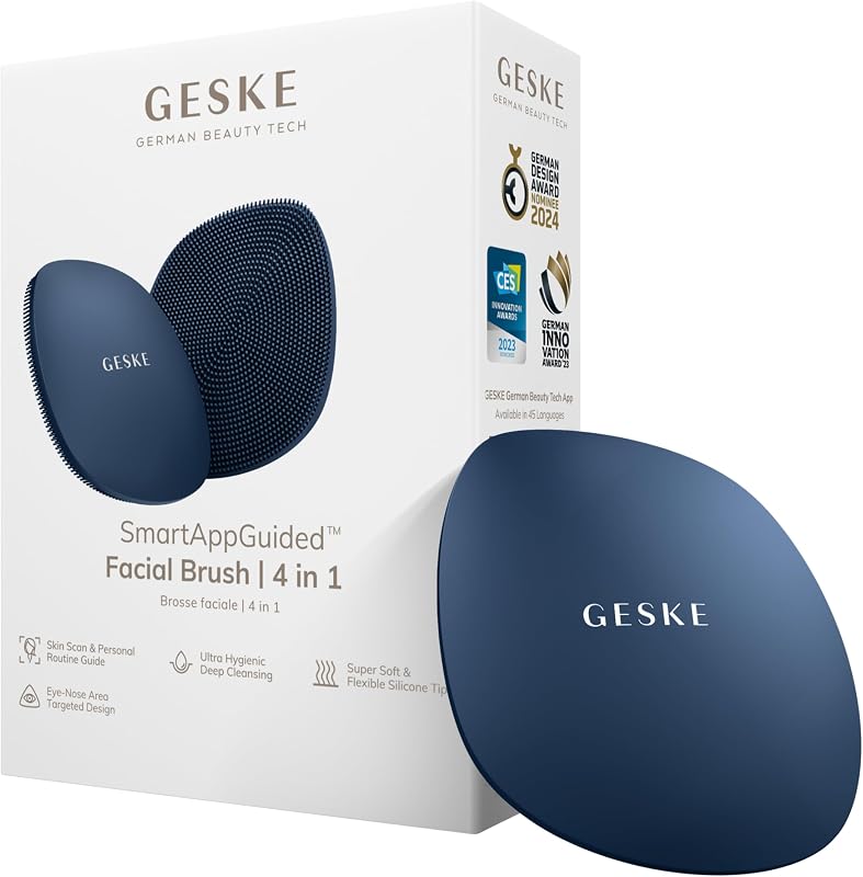 Escova facial manual de silicone GESKE SmartAppGuided™ 4 em 1