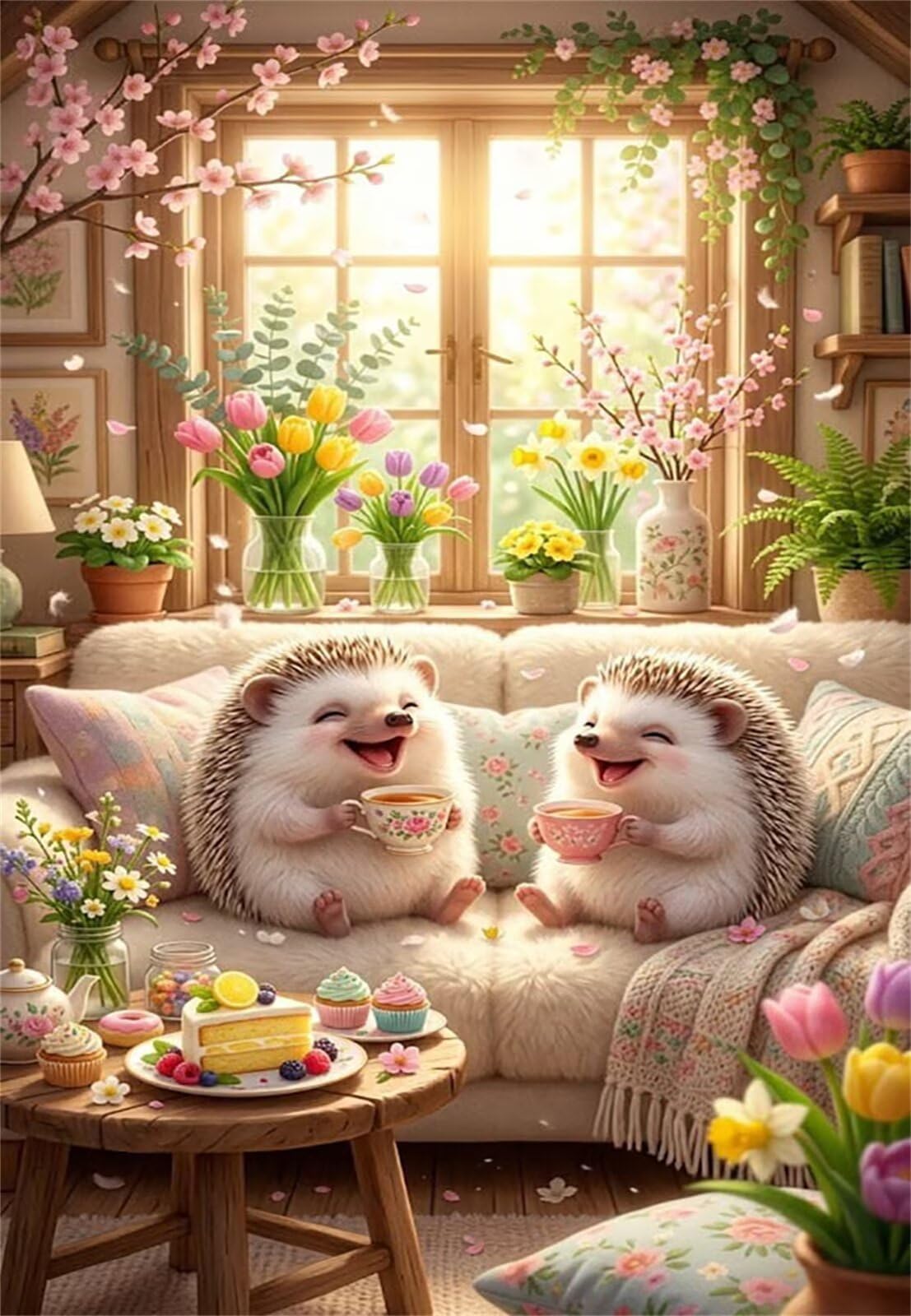 Puzzle 1200 Pezzi Riccio Tulipano Puzzle per Adulti, Difficile e Sfidante con Poster Idea Regalo per Appassionati Puzzle Classici