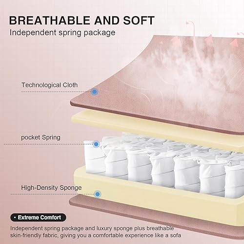 Miniatura 6 de GTPLAYER Silla de juegos, silla de oficina para computadora con cojín de resorte de bolsillo, reposabrazos y reposapiés, silla ergonómica de