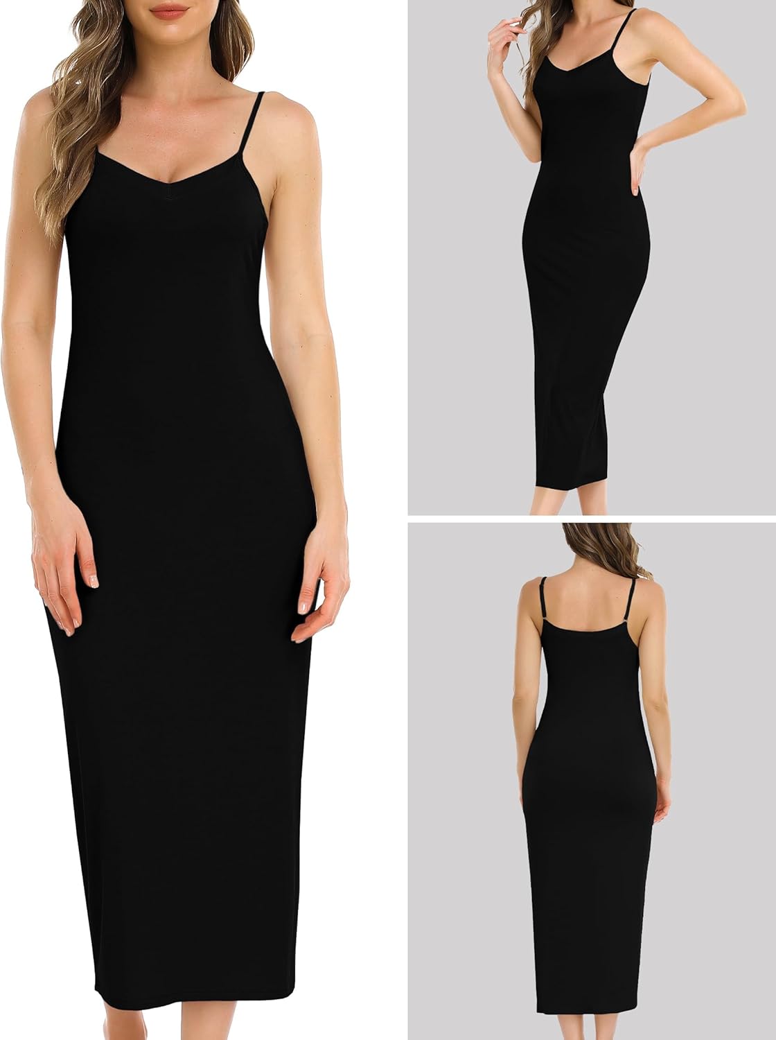 Vlazom Women Full Slips Sexy Soft Slip Dress for Under Dress Spaghetti Strap Cami Slip Chemises V Neck Negligee S-3XL - Image 3